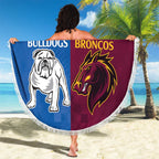Custom Broncos-Bulldogs Beach Blanket NRL Tribal Half Style