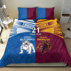 Custom Broncos-Bulldogs Bedding Set NRL Tribal Half Style