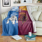 Custom Broncos-Bulldogs Blanket NRL Tribal Half Style