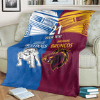 Custom Broncos-Bulldogs Blanket NRL Tribal Half Style