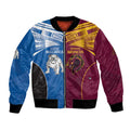 Custom Broncos-Bulldogs Bomber Jacket NRL Tribal Half Style
