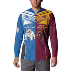 Custom Broncos-Bulldogs Button Sweatshirt NRL Tribal Half Style
