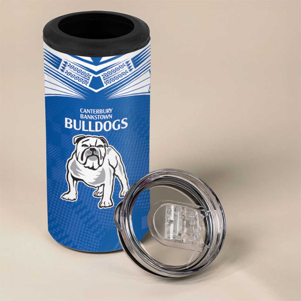 Custom Broncos-Bulldogs 4 in 1 Can Cooler Tumbler NRL Tribal Half Style