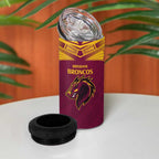 Custom Broncos-Bulldogs 4 in 1 Can Cooler Tumbler NRL Tribal Half Style