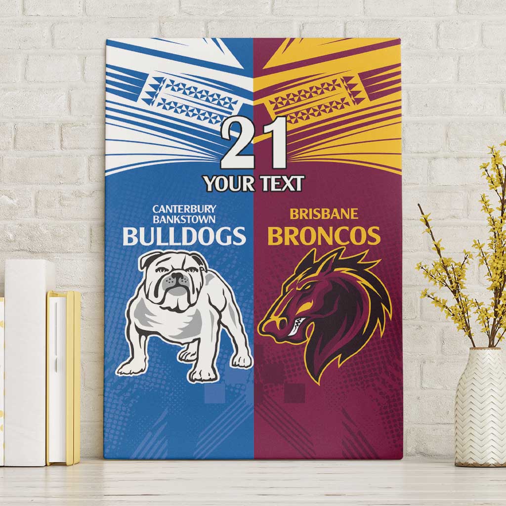 Custom Broncos-Bulldogs Canvas Wall Art NRL Tribal Half Style
