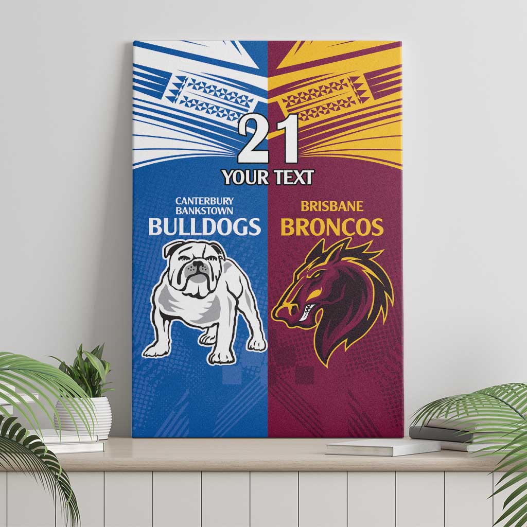 Custom Broncos-Bulldogs Canvas Wall Art NRL Tribal Half Style