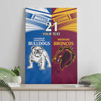 Custom Broncos-Bulldogs Canvas Wall Art NRL Tribal Half Style
