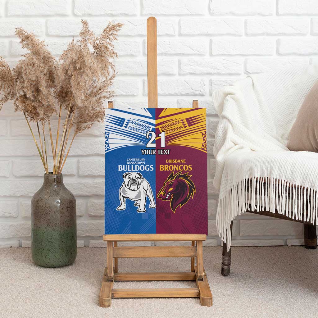 Custom Broncos-Bulldogs Canvas Wall Art NRL Tribal Half Style