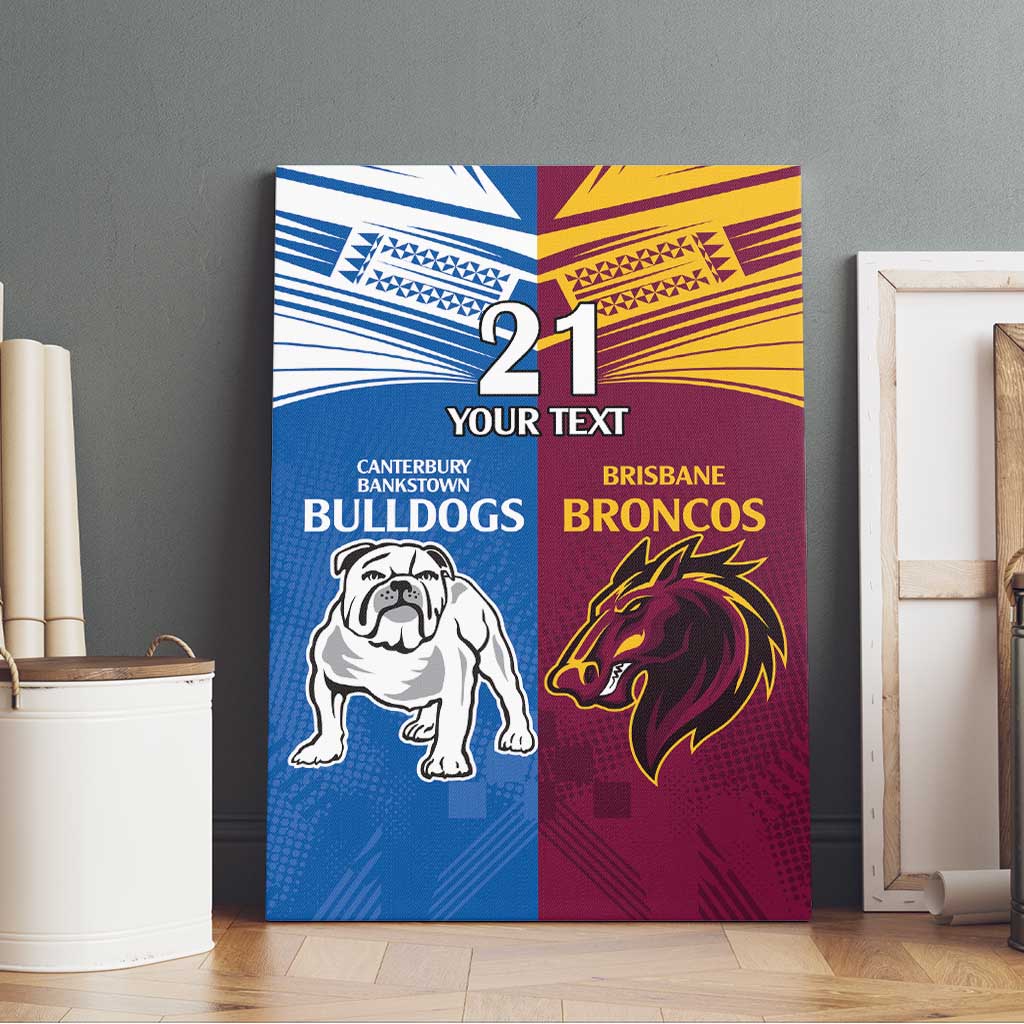Custom Broncos-Bulldogs Canvas Wall Art NRL Tribal Half Style
