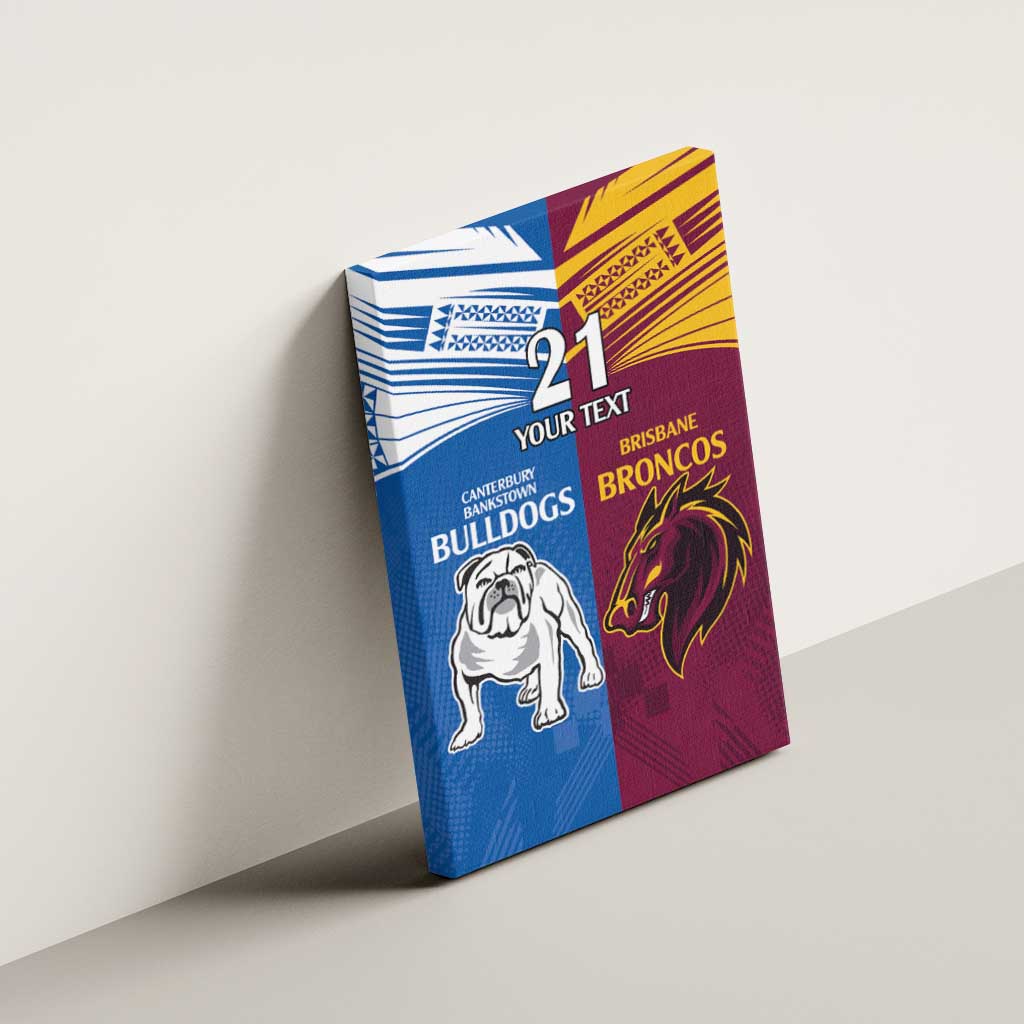 Custom Broncos-Bulldogs Canvas Wall Art NRL Tribal Half Style