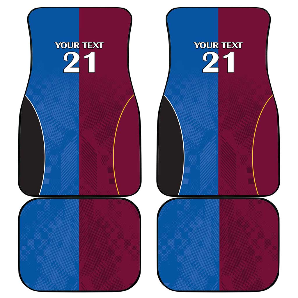 Custom Broncos-Bulldogs Car Mats NRL Tribal Half Style