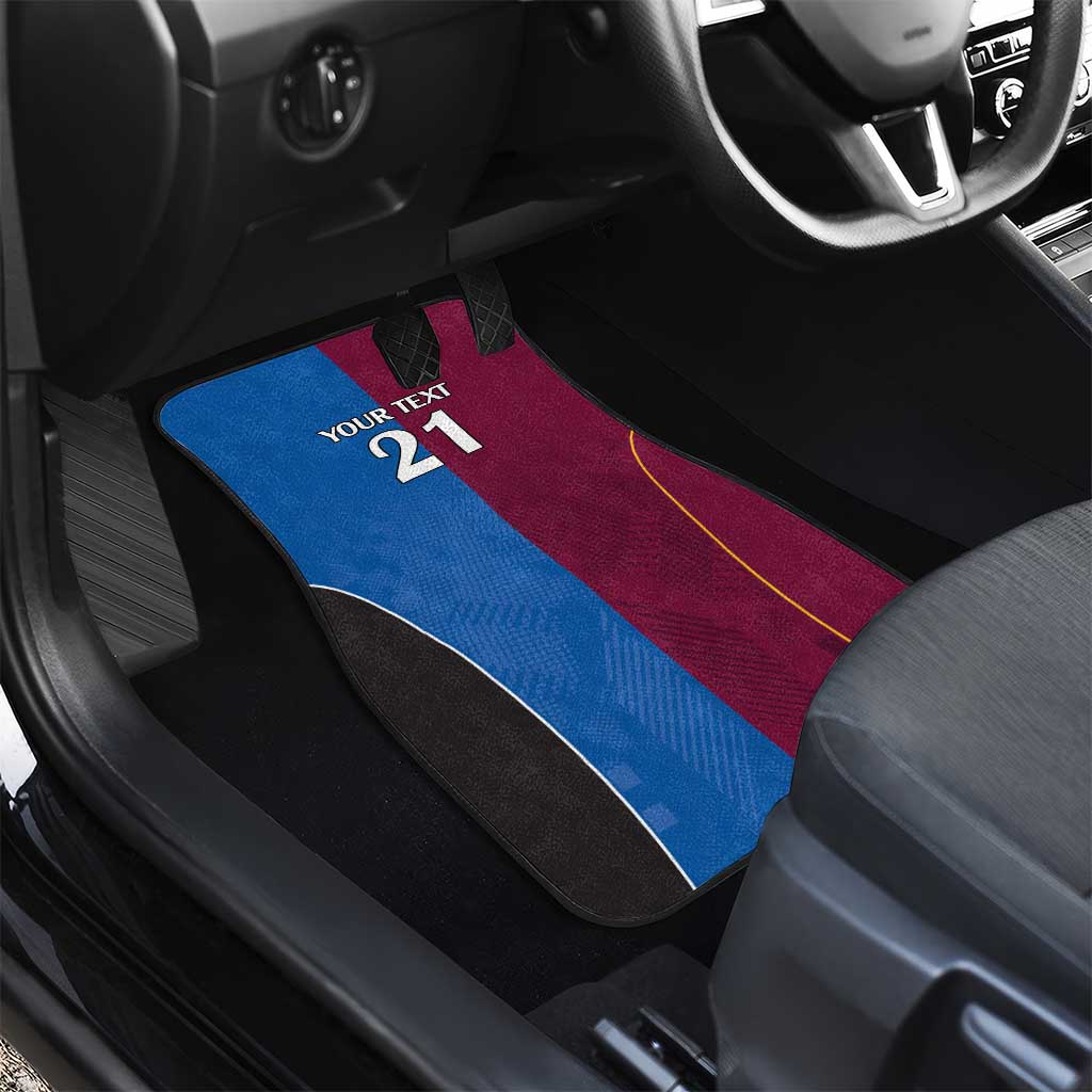 Custom Broncos-Bulldogs Car Mats NRL Tribal Half Style