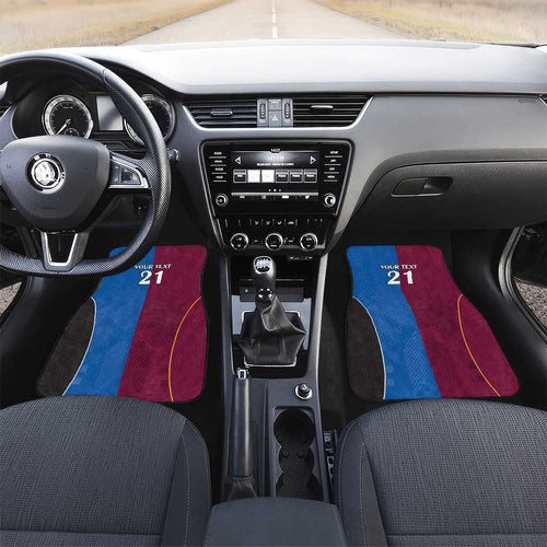 Custom Broncos-Bulldogs Car Mats NRL Tribal Half Style