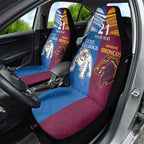 Custom Broncos-Bulldogs Car Seat Cover NRL Tribal Half Style