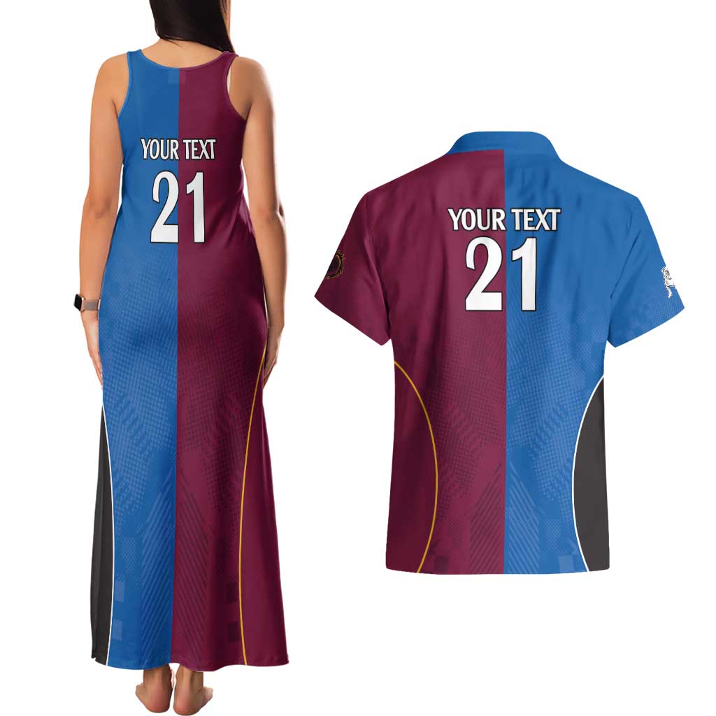 Custom Broncos-Bulldogs Couples Matching Tank Maxi Dress and Hawaiian Shirt NRL Tribal Half Style