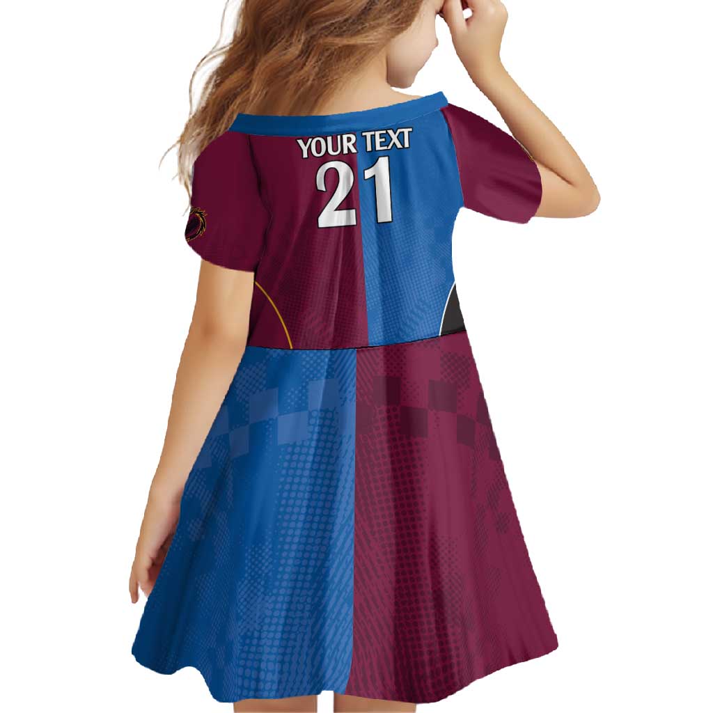 Custom Broncos-Bulldogs Family Matching Off Shoulder Maxi Dress and Hawaiian Shirt NRL Tribal Half Style