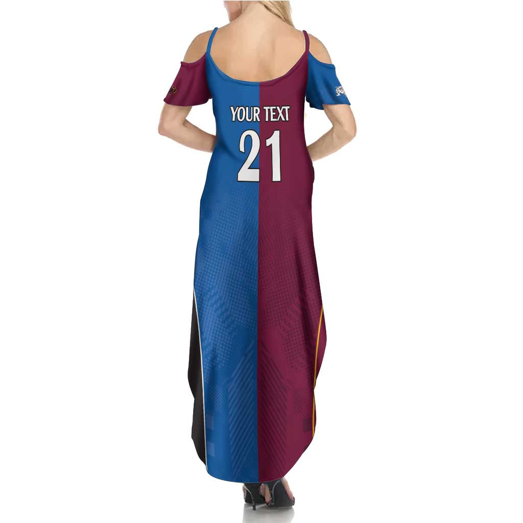 Custom Broncos-Bulldogs Family Matching Summer Maxi Dress and Hawaiian Shirt NRL Tribal Half Style