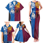 Custom Broncos-Bulldogs Family Matching Tank Maxi Dress and Hawaiian Shirt NRL Tribal Half Style