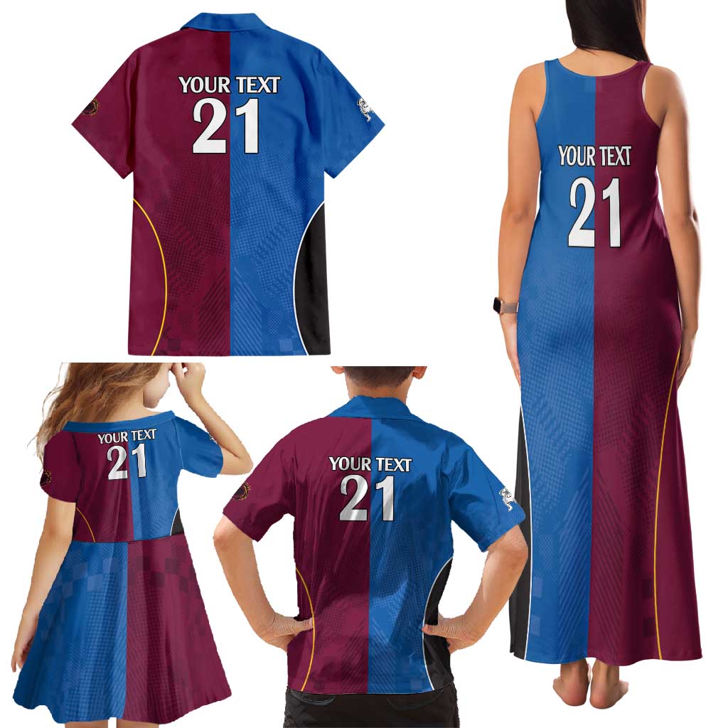 Custom Broncos-Bulldogs Family Matching Tank Maxi Dress and Hawaiian Shirt NRL Tribal Half Style