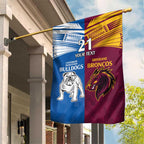Custom Broncos-Bulldogs Garden Flag NRL Tribal Half Style