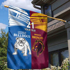 Custom Broncos-Bulldogs Garden Flag NRL Tribal Half Style
