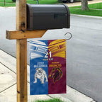 Custom Broncos-Bulldogs Garden Flag NRL Tribal Half Style