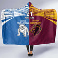 Custom Broncos-Bulldogs Hooded Blanket NRL Tribal Half Style