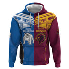 Custom Broncos-Bulldogs Hoodie NRL Tribal Half Style