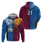 Custom Broncos-Bulldogs Hoodie NRL Tribal Half Style