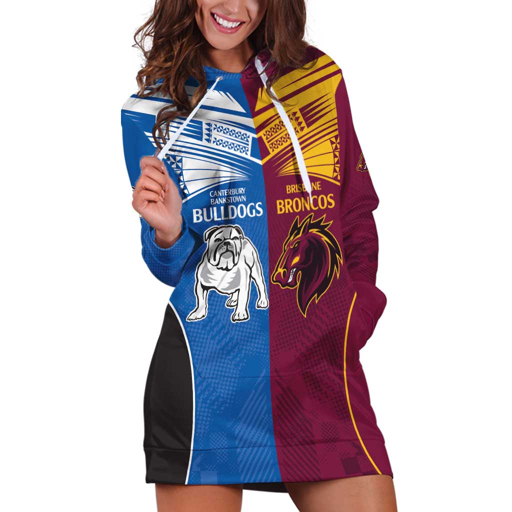 Custom Broncos-Bulldogs Hoodie Dress NRL Tribal Half Style
