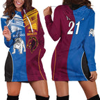 Custom Broncos-Bulldogs Hoodie Dress NRL Tribal Half Style