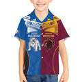 Custom Broncos-Bulldogs Kid Hawaiian Shirt NRL Tribal Half Style