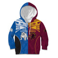 Custom Broncos-Bulldogs Kid Hoodie NRL Tribal Half Style