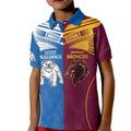 Custom Broncos-Bulldogs Kid Polo Shirt NRL Tribal Half Style