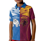 Custom Broncos-Bulldogs Kid Polo Shirt NRL Tribal Half Style
