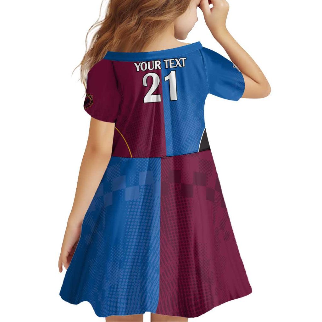 Custom Broncos-Bulldogs Kid Short Sleeve Dress NRL Tribal Half Style