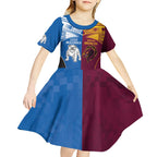 Custom Broncos-Bulldogs Kid Short Sleeve Dress NRL Tribal Half Style