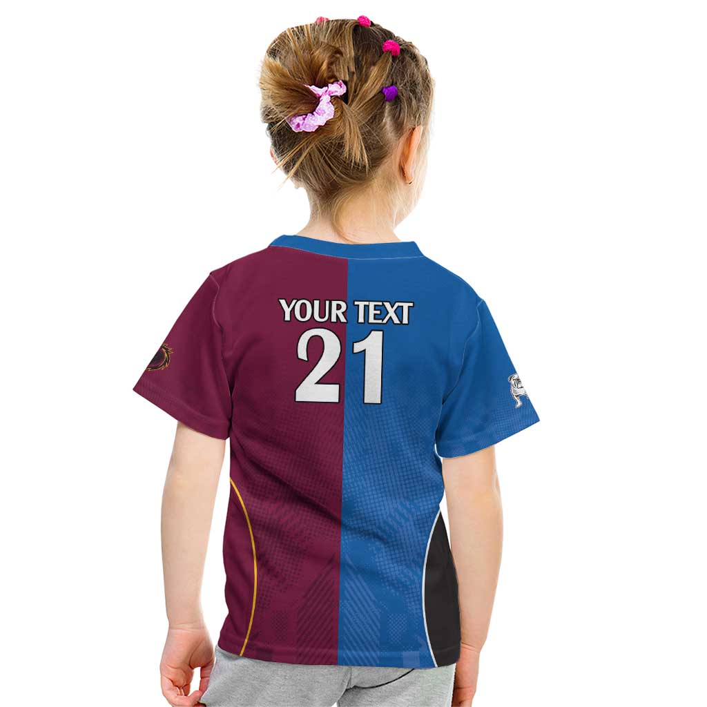 Custom Broncos-Bulldogs Kid T Shirt NRL Tribal Half Style