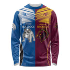 Custom Broncos-Bulldogs Long Sleeve Shirt NRL Tribal Half Style