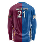 Custom Broncos-Bulldogs Long Sleeve Shirt NRL Tribal Half Style