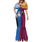 Custom Broncos-Bulldogs Mermaid Dress NRL Tribal Half Style
