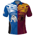 Custom Broncos-Bulldogs Polo Shirt NRL Tribal Half Style