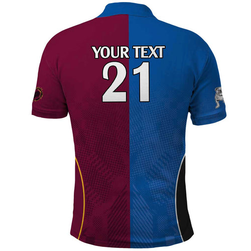 Custom Broncos-Bulldogs Polo Shirt NRL Tribal Half Style