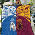 Custom Broncos-Bulldogs Quilt NRL Tribal Half Style