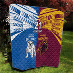 Custom Broncos-Bulldogs Quilt NRL Tribal Half Style
