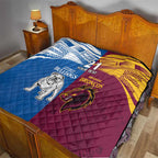 Custom Broncos-Bulldogs Quilt NRL Tribal Half Style