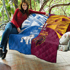 Custom Broncos-Bulldogs Quilt NRL Tribal Half Style
