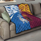 Custom Broncos-Bulldogs Quilt NRL Tribal Half Style