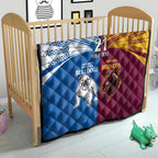 Custom Broncos-Bulldogs Quilt NRL Tribal Half Style