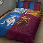 Custom Broncos-Bulldogs Quilt Bed Set NRL Tribal Half Style